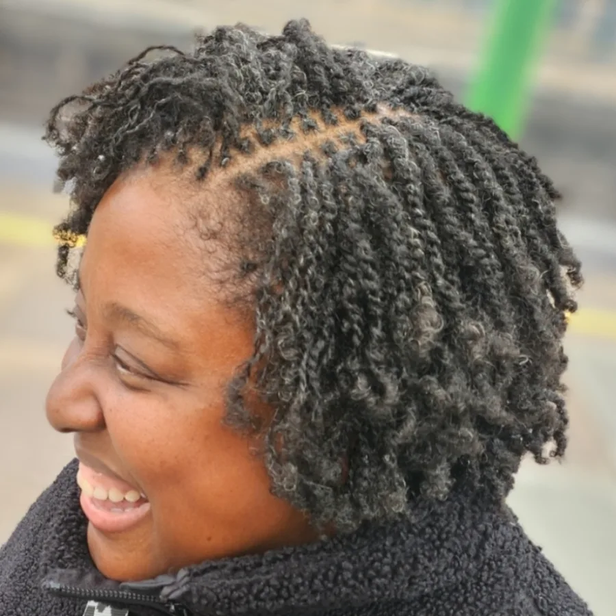 Microlocs retie by Yolande